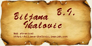 Biljana Ikalović vizit kartica
